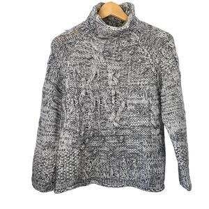 Rena Lange Sweater Women's Size Large Chunky Cable Knit Wool Blend